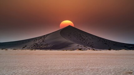 desert landscape with sunset