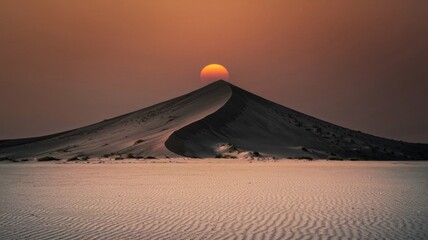 desert landscape with sunset