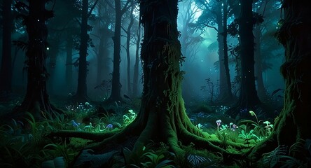 dark forest in the night