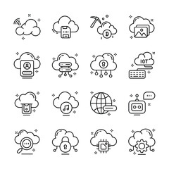 Fototapeta premium Get this amazing line style collection of cloud storage icons 