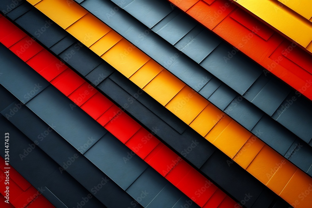 Poster abstract background of overlapping polygons soft gradients red yellow bold and sleek design for adve