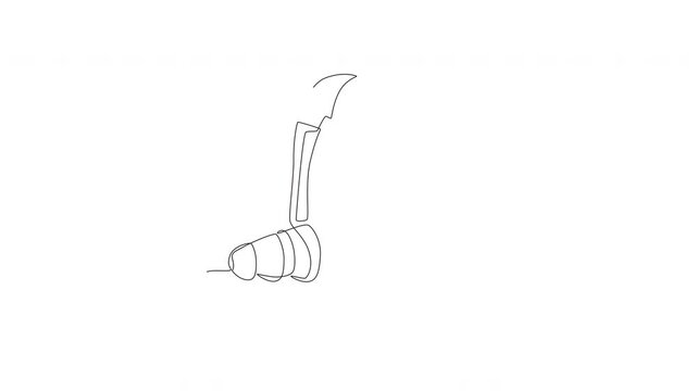 Animated hearing aids concept one-line drawing