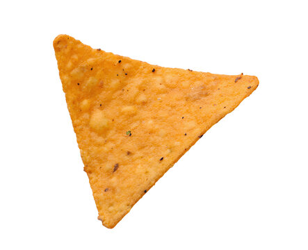Doritos Nacho Cheese chips, isolated on a clean white background, with a transparent cutout for a crisp and clear product image