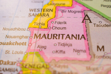 Mauritania  On The World Map-Geo Political Map