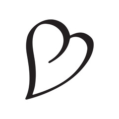 Heart minimalist line art hand drawing illustration element