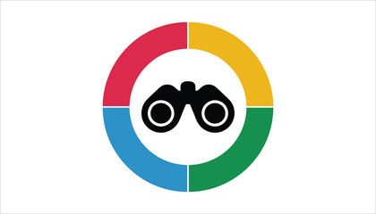 Fototapeta premium Binoculars Icon for Search and Vision. Exploration, Scouting, and Surveillance Symbol.