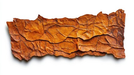 Fototapeta premium Textured Natural Brown Leather Piece with Unique Creases and Wrinkles for Creative Use