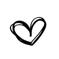 Heart minimalist line art hand drawing illustration element