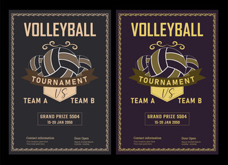 Volleyball Tournament Flyer Template  Championship Sports Event Poster Design Editable EPS for Game Night and Athletic Club Promotion  Perfect for Stock Market Uploads and Easy Customization.
