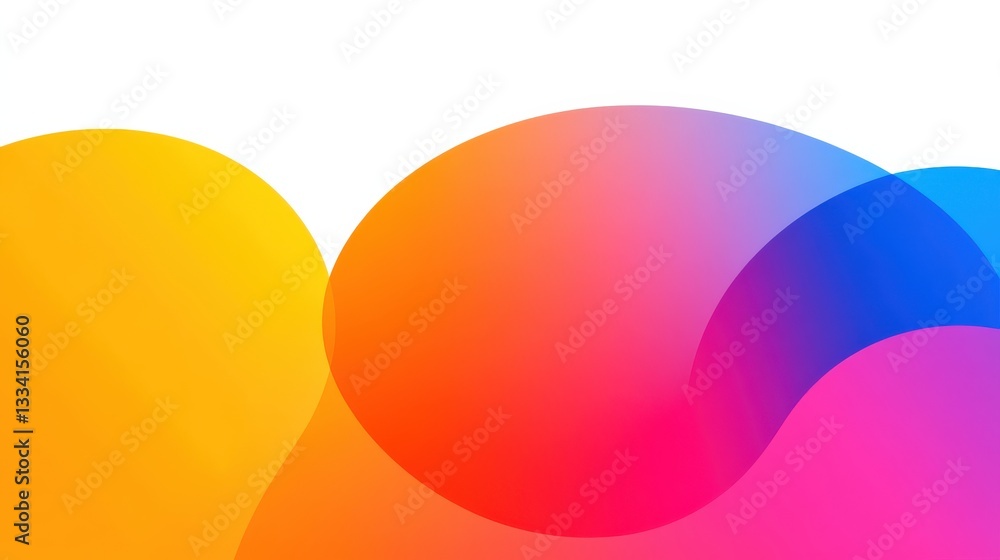 Poster vibrant abstract shapes in fluid design with colorful gradients