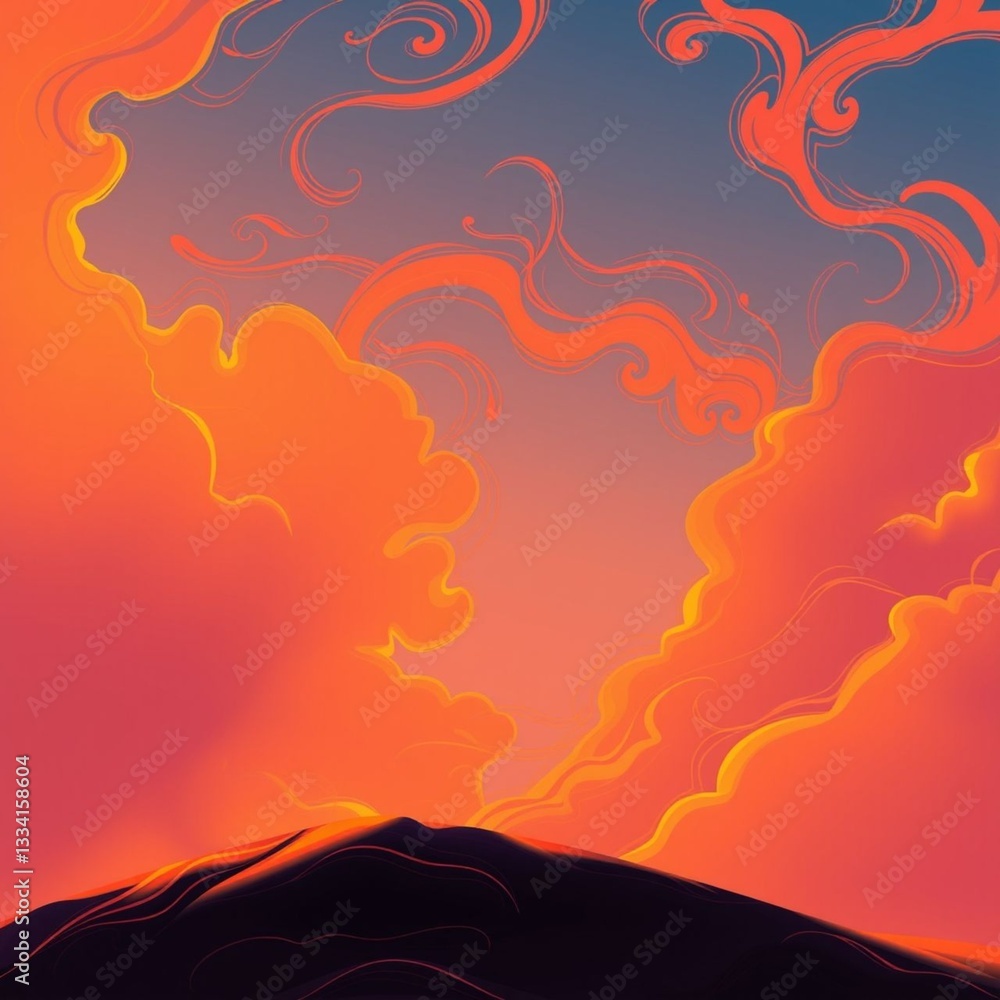 Canvas Prints sunset sky with swirling clouds