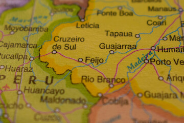 Feijo  On The World Map-Geo Political Map