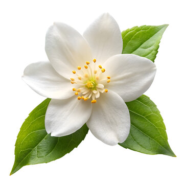 Jasmine top view isolated on transparent background  
