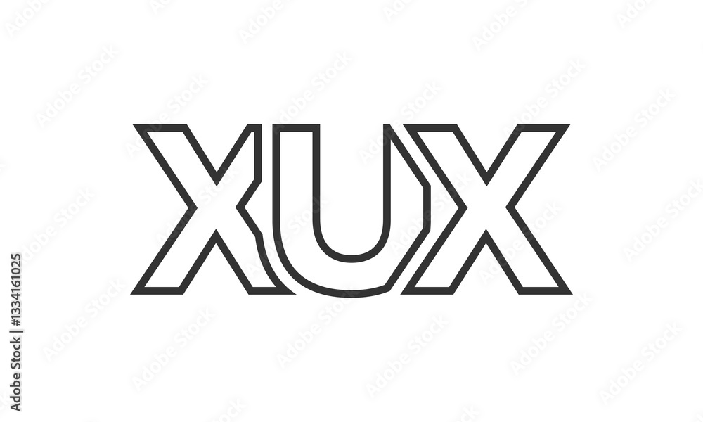 Poster xux logo design template with strong and modern bold text. initial based vector logotype featuring s