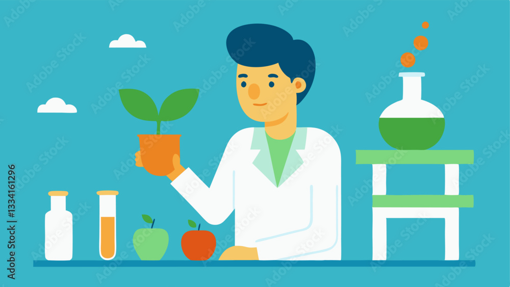 Poster food lab a food scientist experimenting with plantbased ingredients in a lab setting emphasizing inn
