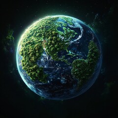 Obraz premium Earth day poster with green planet