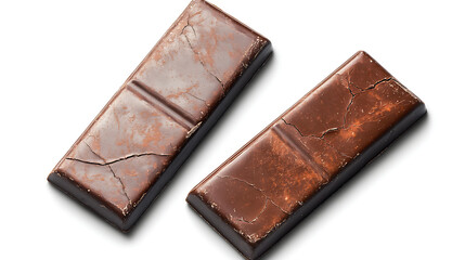 two rectangular chocolate bars