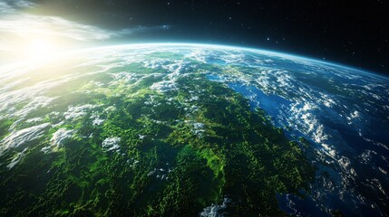 Fototapeta premium Eco clean Earth in space