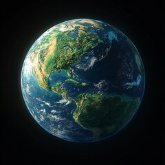 Earth day poster with green USA in space