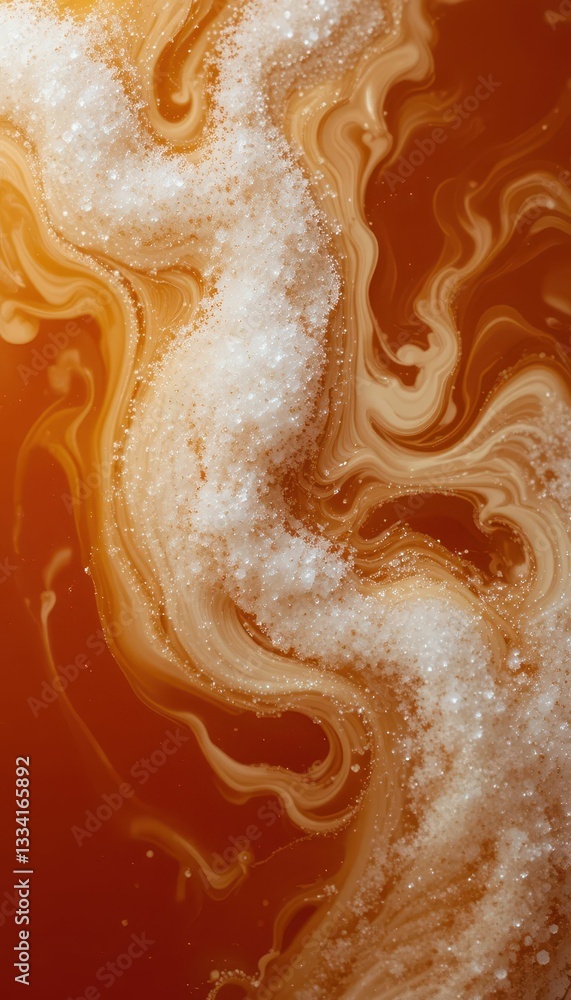 Poster abstract swirls of caramel and cream creating a textured background