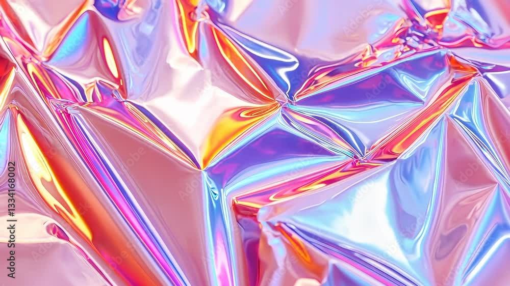 Poster abstract iridescent holographic background glass plates reflecting prismatic colors against gradient