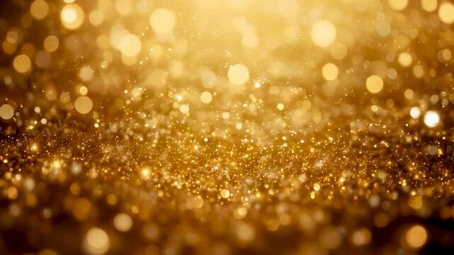 Golden Sparkle and Bokeh Light Animation - Gold Effect Background
