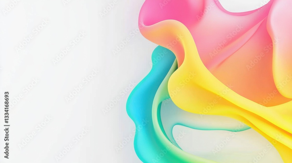 Poster abstract colorful wave design on bright background for creative projects