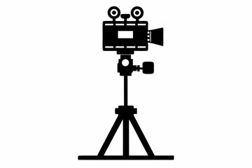 Obraz premium camera stand line art silhouette vector illustration