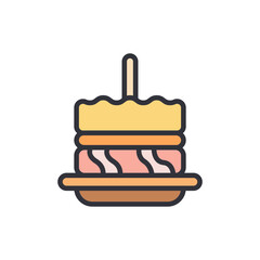 Appetizer colored icons, minimalist vector illustration ,simple transparent graphic element .Isolated on white background