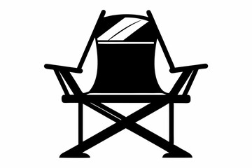 camping chair line art silhouette vector illustration