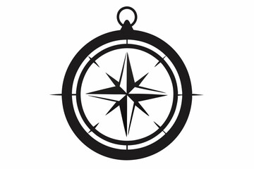 compass line art silhouette vector illustration