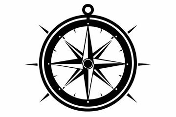 Fototapeta premium compass line art silhouette vector illustration