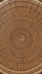 Naklejka premium Close-Up of Wood Grain with Circular Patterns and Texture Detail