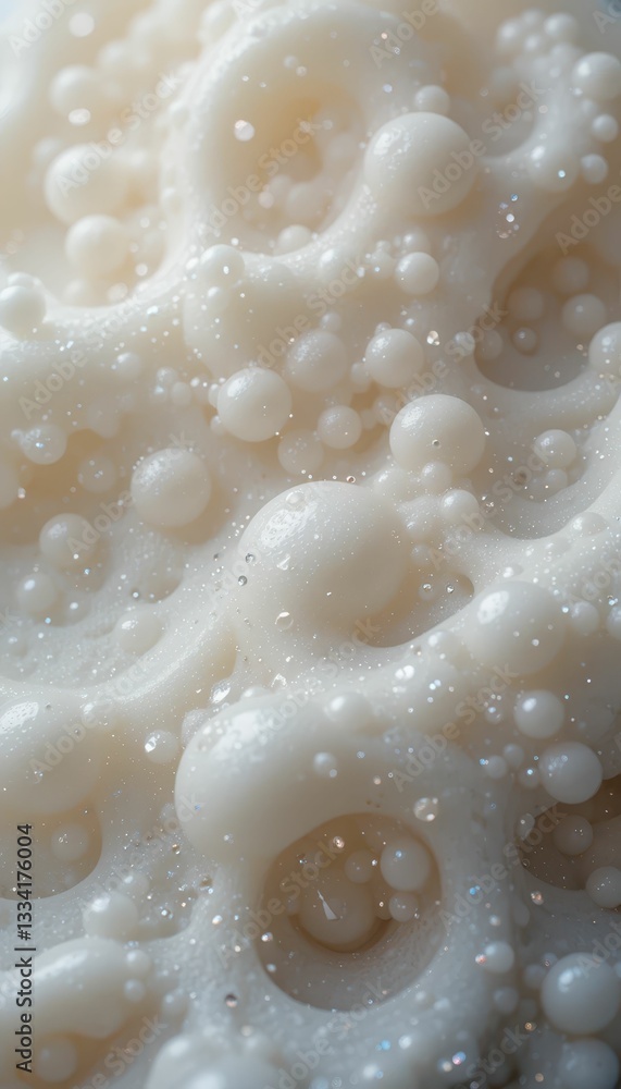 Aufkleber glossy white texture with soft curves and bubbles on surface