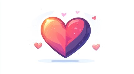 An artistic depiction of a colorful heart symbol composition