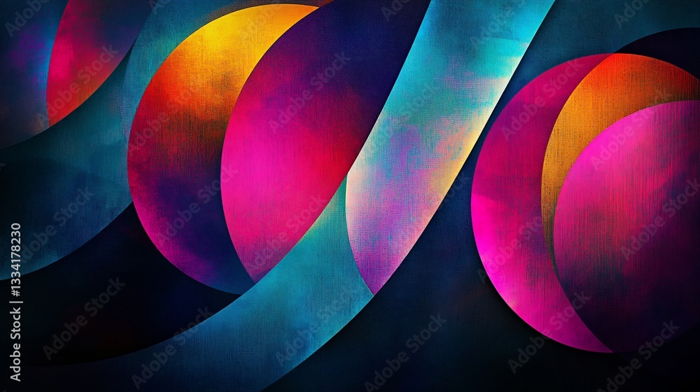 Aufkleber abstract geometric art featuring overlapping circles and dynamic colors