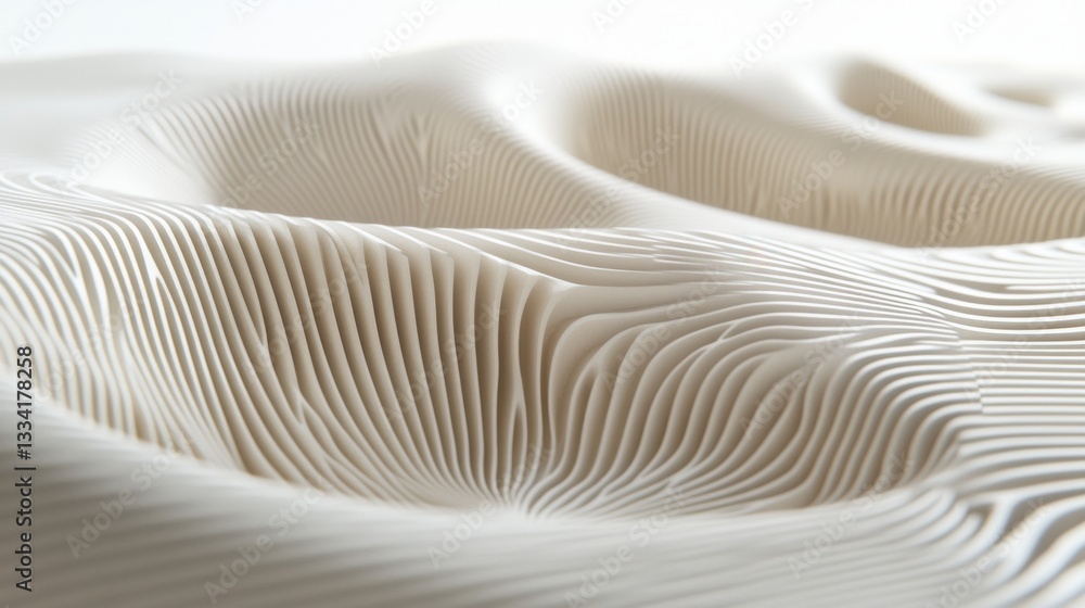 Poster abstract wave patterns on white surface with flowing lines texture