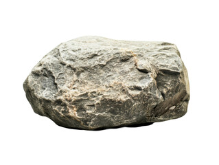 Isolated Natural Grey Rock with Mossy Surface