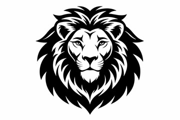  lion head icon line art silhouette vector illustration