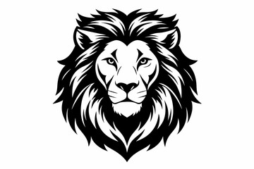 Obraz premium lion head icon line art silhouette vector illustration