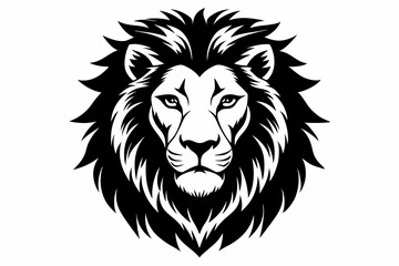  lion head icon line art silhouette vector illustration