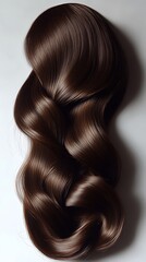 Fototapeta premium Beautiful glossy dark brown hair styled in elegant flowing waves