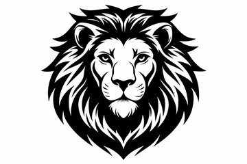Obraz premium lion head icon line art silhouette vector illustration