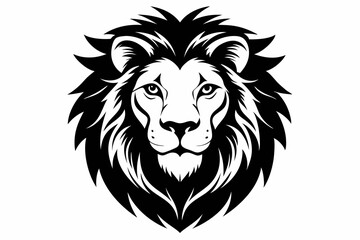 Obraz premium lion head icon line art silhouette vector illustration