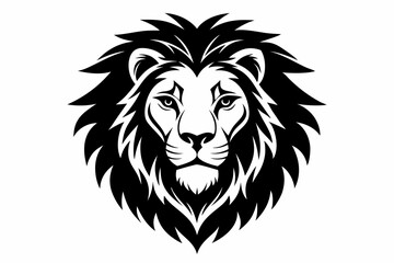 Fototapeta premium lion head icon line art silhouette vector illustration
