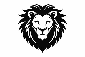 Fototapeta premium lion head icon line art silhouette vector illustration