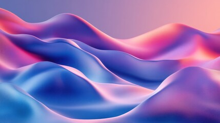 Obraz premium Abstract Pink and Blue Wave Landscape: A Serene Digital Art Piece