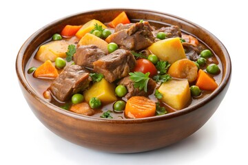 Beef stew with vegetables and potatoes in a bowl