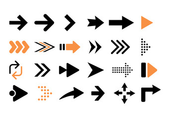 Arrows set icons. Arrow icon. Arrow vector collection. Arrow. Cursor. Modern simple arrows. Vector illustration.