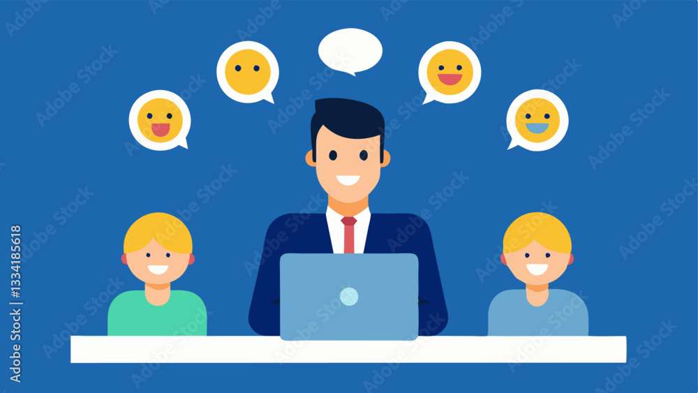 Poster feedback session an image of an individual leading a discussion during a video conference with team 